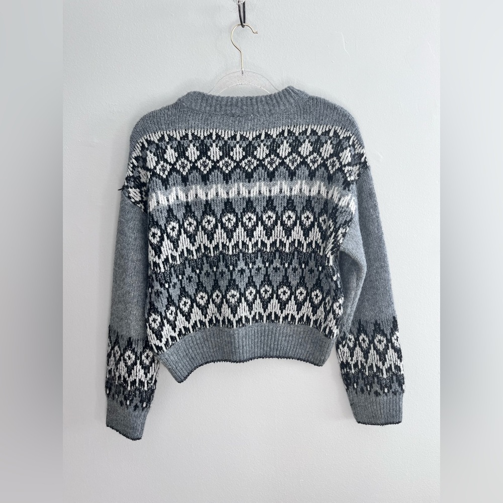 MANGO Wool Blend Metallic Crew Neck Sweater - Picture 3 of 5